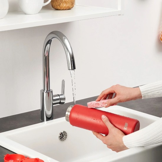 Vizes palack, rozsdamentes acél, 920 ml, Piros - Ion8