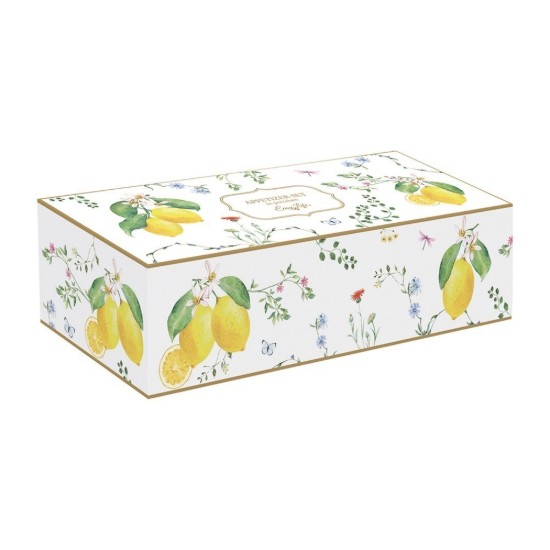 Előétel tálalókészlet, 4 részes, porcelán, "Fleurs et Citrons" - Nuova R2S