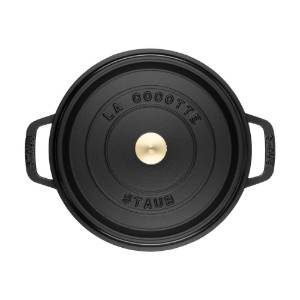 Shallow Cocotte, öntöttvas, 28cm/5,7L, Fekete - Staub