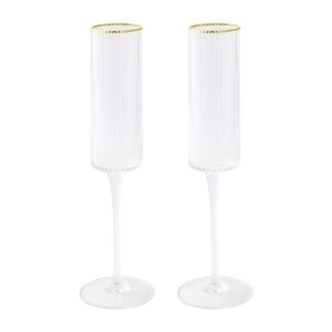 2 db pezsgőspohár készlet, üvegből, 200 ml, "Gold" - Nuova R2S