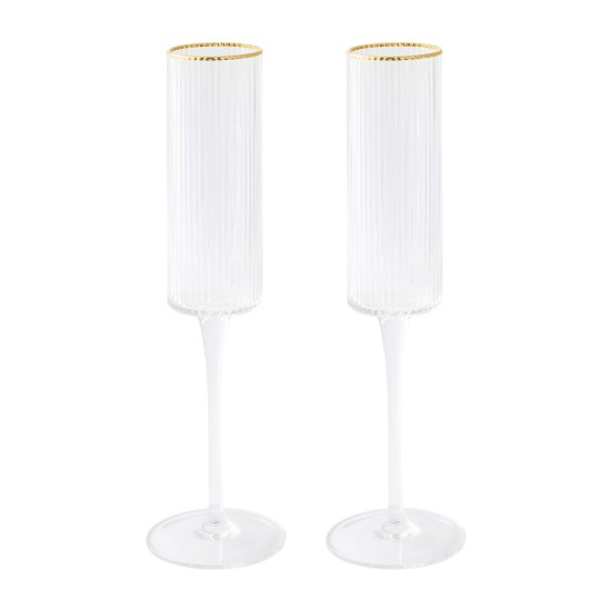 2 db pezsgőspohár készlet, üvegből, 200 ml, "Gold" - Nuova R2S