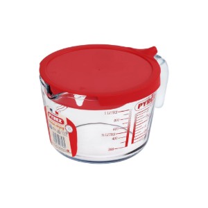 Mérőbögre, fedéllel, hőálló üveg, 1000 ml - Pyrex