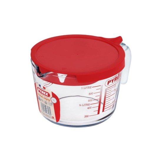 Mérőbögre, fedéllel, hőálló üveg, 1000 ml - Pyrex