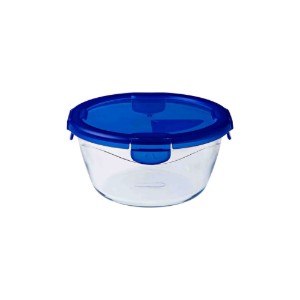Kerek ételtároló, légmentesen záródó fedéllel, hőálló üveggel, 15cm/0.7L, "Cook&Go" - Pyrex