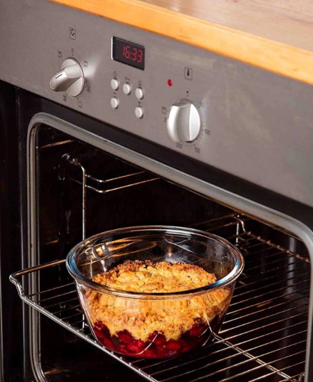 Kerek ételtároló, légmentesen záródó fedéllel, hőálló üveggel, 15cm/0.7L, "Cook&Go" - Pyrex