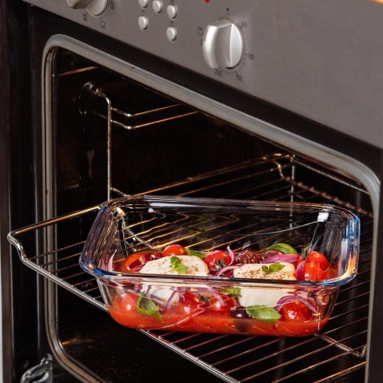 2 db téglalap alakú ételtároló készlet, légmentesen záródó fedéllel, hőálló üveg, 0,8L/1,9L, "Cook&Go" - Pyrex