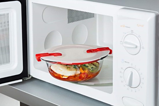 Kerek ételtároló, fedéllel, hőálló üveg, 18cm/1L, "Cook&Heat" - Pyrex