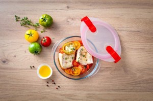 Kerek ételtároló, fedéllel, hőálló üveg, 18cm/1L, "Cook&Heat" - Pyrex