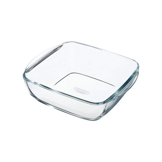 Négyzet alakú ételtároló, fedéllel, hőálló üveg, 25x22cm/2.2L, "Cook&Heat" - Pyrex