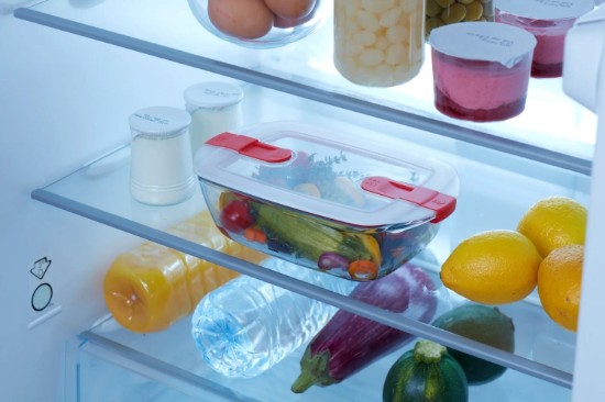 Téglalap alakú ételtároló, fedéllel, hőálló üveg, 28x20cm/2.5L, "Cook&Heat" - Pyrex