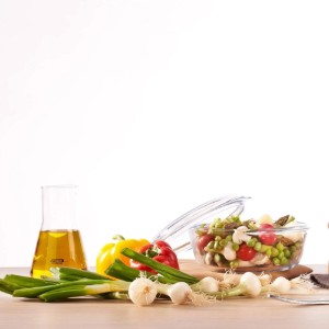 Kerek edény, hőálló üveg, 1L + 0,3L, "4 in 1" - Pyrex