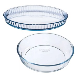 2 db torta sütőforma készlet, hőálló üveg, 26 cm/28 cm - Pyrex