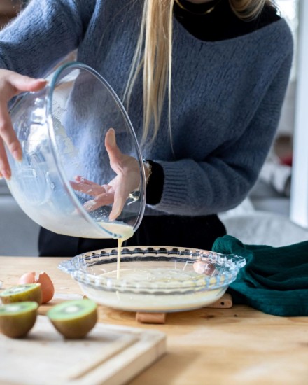 Tortás tepsi, füllel, hőálló üveg, 26x23cm/1,3L, "Iconics" - Pyrex
