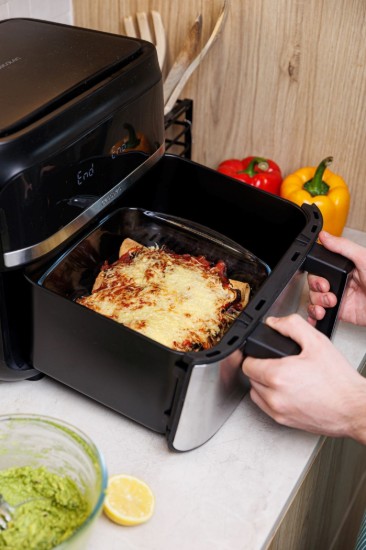 Négyszögletes edény légsütőhöz, 7 l, hőálló üveg, 25x22cm/2,2L - Pyrex