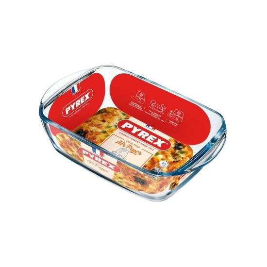 Téglalap alakú edény légsütőhöz, 6,5 literes, hőálló üveg, 23x15cm/1,2L - Pyrex