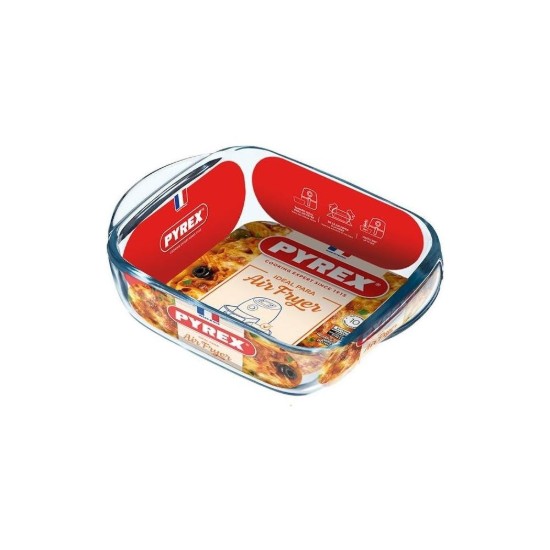 Négyszögletes edény légsütőhöz, 5,6L, hőálló üveg, 20x17cm/1L - Pyrex