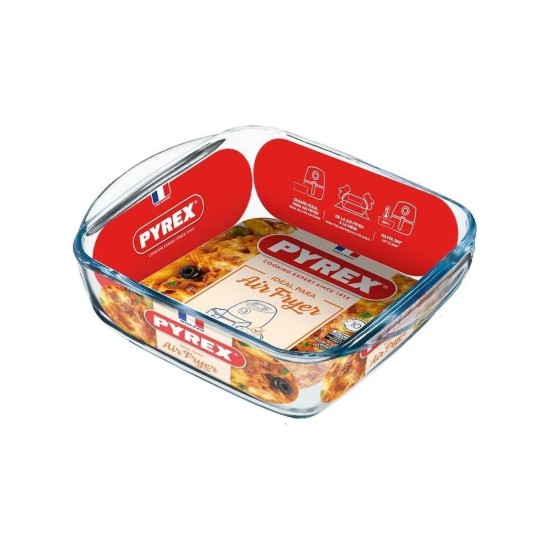 Négyszögletes edény légsütőhöz, 7 l, hőálló üveg, 25x22cm/2,2L - Pyrex
