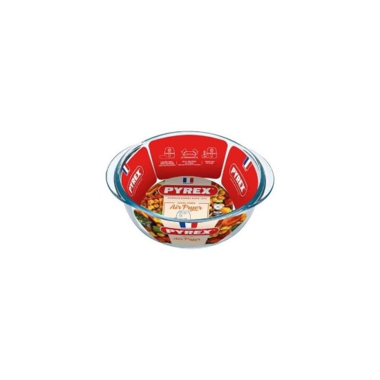 Kerek edény légsütőhöz, 5 l, hőálló üveg, 18cm/1L - Pyrex