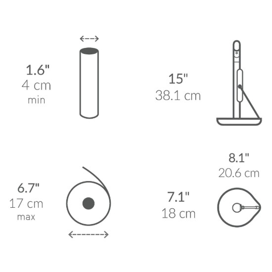 Papírtörlő tartó spray-vel, 38,1 cm, Brushed - simplehuman