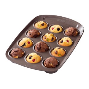 12 rekeszes muffin tepsi, szénacél, 38x25,5 cm, "Asimetria" - Pyrex