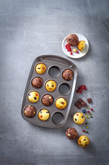 12 rekeszes muffin tepsi, szénacél, 38x25,5 cm, "Asimetria" - Pyrex