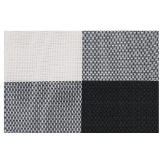 4 darabos tányéralátét készlet Fekete és fehér 45 cm x 30 cm