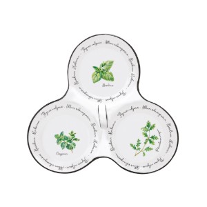 3 rekeszes tálalótál, porcelán, "Herbarium" - Nuova R2S