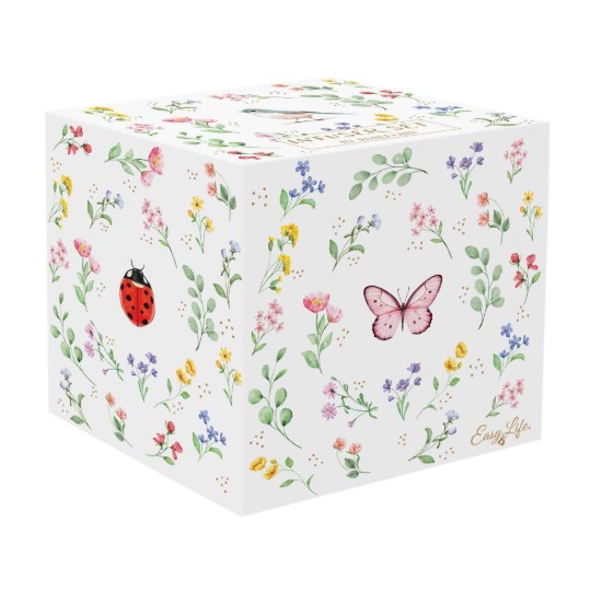 Bögre tetővel és fém infúzióval, porcelán, dombornyomott kivitel, 450 ml, "Fancy Garden" - Nuova R2S