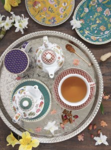 Teáscsésze csészealjjal, porcelán, 400 ml, "Magie D'Orient Green" - Nuova R2S