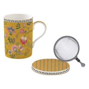 Bögre infúzióval és fedéllel, porcelán, 350 ml, "Magie D'Orient Yellow" - Nuova R2S