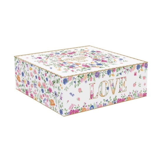 2 db kávéscsésze készlet csészealjakkal és teáskanálokkal, porcelán, 100 ml, "Mon Amour" - Nuova R2S
