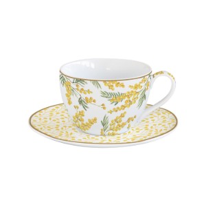 2 db kávéscsésze készlet csészealjjal, porcelán, 110 ml, "Mimosa" - Nuova R2S