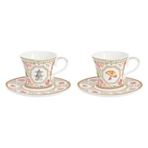 2 db kávéscsésze készlet csészealjjal, porcelán, 80 ml, "Jardins D'Orient" - Nuova R2S