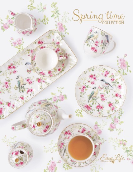 Cukortál és tejszínhabtartó készlet, porcelán, "Spring Time" - Nuova R2S