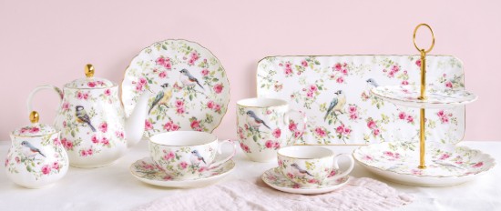 Cukortál és tejszínhabtartó készlet, porcelán, "Spring Time" - Nuova R2S