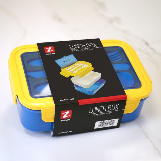 Uzsonnás doboz, 3 rekesz, műanyag - Zokura